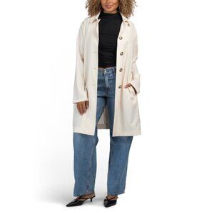 ICONS BY CINZIA ROCCA Ivory Wool Blend Overcoat